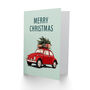 Classic Car Carrying Christmas Tree And Presents Christmas Card, thumbnail 2 of 4
