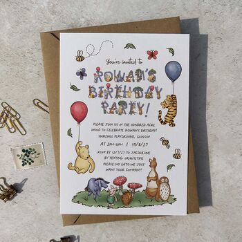 Winnie The Pooh Personalised Party Invitations, 7 of 7