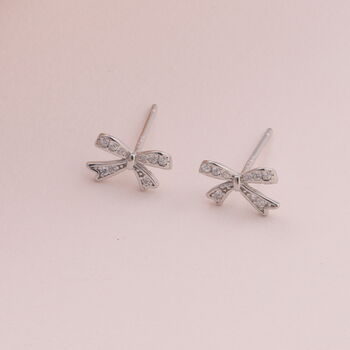 Bridesmaid Thank You Sterling Silver Bow Earrings, 5 of 8