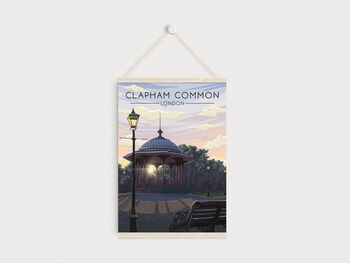 Clapham Common London Travel Poster Art Print, 5 of 7