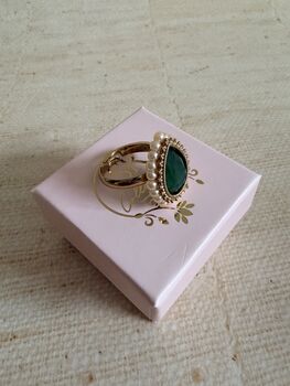 Emerald Green Gold Ring, 5 of 6