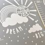 Personalised Dream Big Cloud Canvas Height Chart, thumbnail 7 of 8