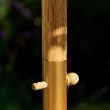 Sunningdale Yellow Striped Teak Parasol, 4 of 9