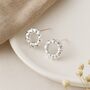 Sterling Silver Twisted Karma Circle Stud Earrings – 9mm, thumbnail 1 of 6