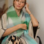 Soft Mint And Sky Checked Scarf, thumbnail 4 of 7