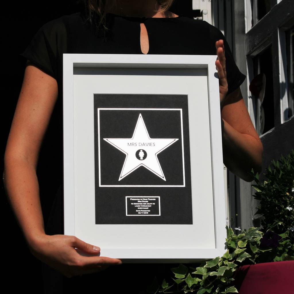 personalised metallic hollywood star print by mixpixie