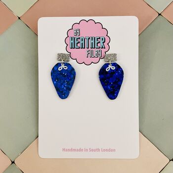 Christmas Lights Glitter Christmas Earrings / Festive Jewellery / Shimmering Multi Colour Dangles, 6 of 12