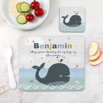 Personalised Children's Whale Placemat Set, 2 of 4