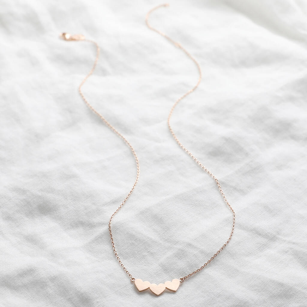 Triple Heart Pendant Necklace By Lisa Angel