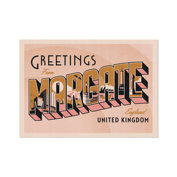 Greetings From Margate Retro Postcard Style Artprint, 2 of 5