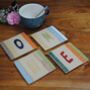 Ceramic Letters Wall Tiles Or Coasters Bright Coloured, thumbnail 5 of 9