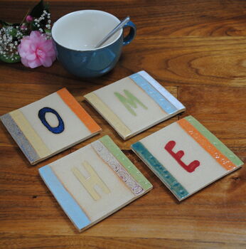 Ceramic Letters Wall Tiles Or Coasters Bright Coloured, 5 of 9