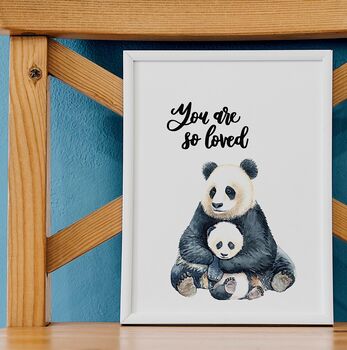 You Are So Loved Panda Nursery Print, 3 of 5