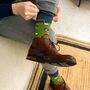 Men's Bamboo Socks Green Off Roader Farm Cows, thumbnail 1 of 5