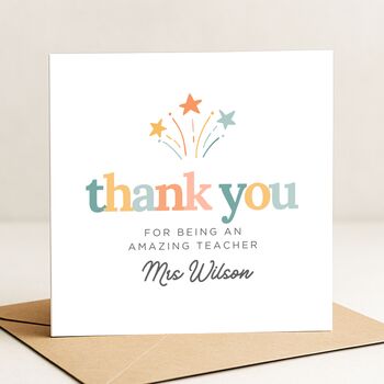 Personalised Teacher Thank You Card, 2 of 7