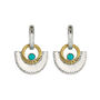 Sundar Fan Turquoise Sterling Silver Earrings, thumbnail 2 of 9