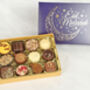 Eid Mubarak Purple And Gold 12 Chocolate Gift Box, thumbnail 1 of 4