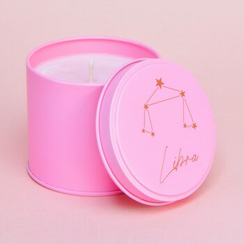 Personalised Pink Constellation Tin Candle, 3 of 4