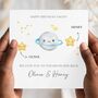 Daddy Birthday Card, Mum Moon And Stars Birthday Card From Daughter Or Son, thumbnail 1 of 2