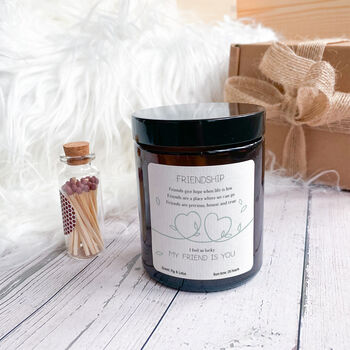 Friendship Scented Candle Gift Set With Mini Matches, 7 of 8