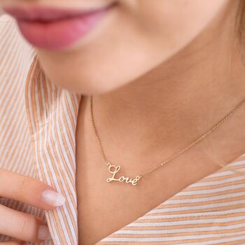 Sterling Silver Love Personalised Necklace, 3 of 10