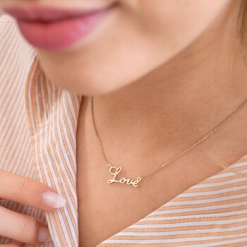 Sterling Silver Love Personalised Necklace, 3 of 9