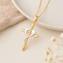 Personalised 9ct Yellow And White Gold Heart Cross Pendant, thumbnail 2 of 9