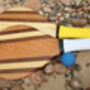 'The Camber' Personalised Handmade Wooden Beach Bat Set, thumbnail 5 of 6