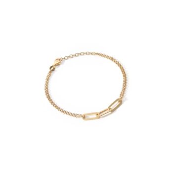 Sterling Silver Gold Plated Paperclip Bracelet, 2 of 6
