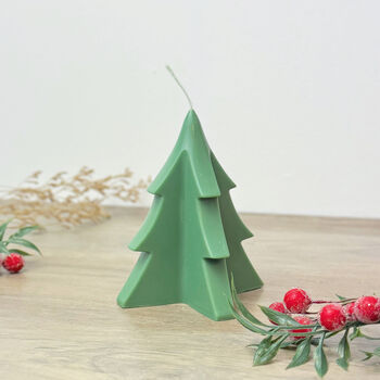 Festive Green Christmas Tree Candle Christmas Decoration, 2 of 7