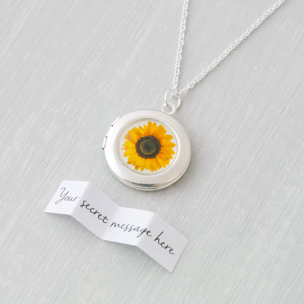 PRAYMOS 925 Sterling Silver Locket Necklace That Holds Pictures Sunflower Pendant Anniversary Christmas Birthday Giftsfor Women 