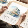 Rock Of Gibraltar Travel Print Poster, thumbnail 1 of 7