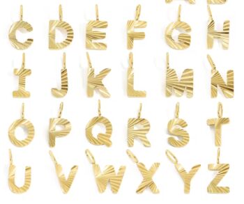 Art Deco Initial Necklace In Silver, Gold Or Rose Gold Colour, 12 of 12