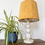 Mustard Velvet Lampshade With Busy Bee Lining, thumbnail 1 of 5