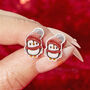 Festive Penguin Resin Christmas Earrings, thumbnail 5 of 6