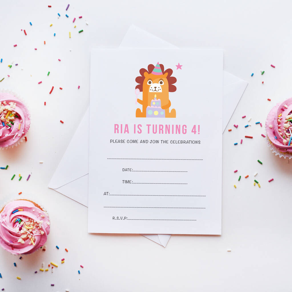 It's My Party Lion Invitations