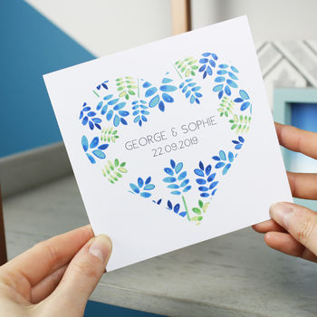 Personalised Floral Heart Anniversary Card For Couples, 4 of 9