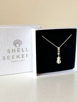 Sterling Silver Violin Pendant Necklace, 6 of 7