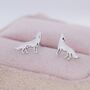 Howling Wolf Stud Earrings In Sterling Silver, thumbnail 3 of 12