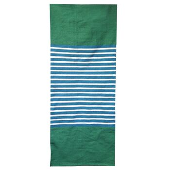 Blue / Green Indian Striped Cotton Rug, 2 of 3