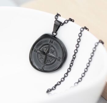 Personalised Men's Compass Amulet Necklace, 3 of 6