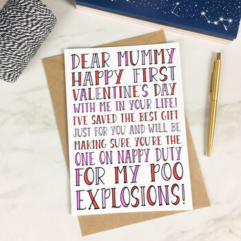 'Dear Mummy' Funny Baby's First Valentine's Card, 3 of 3