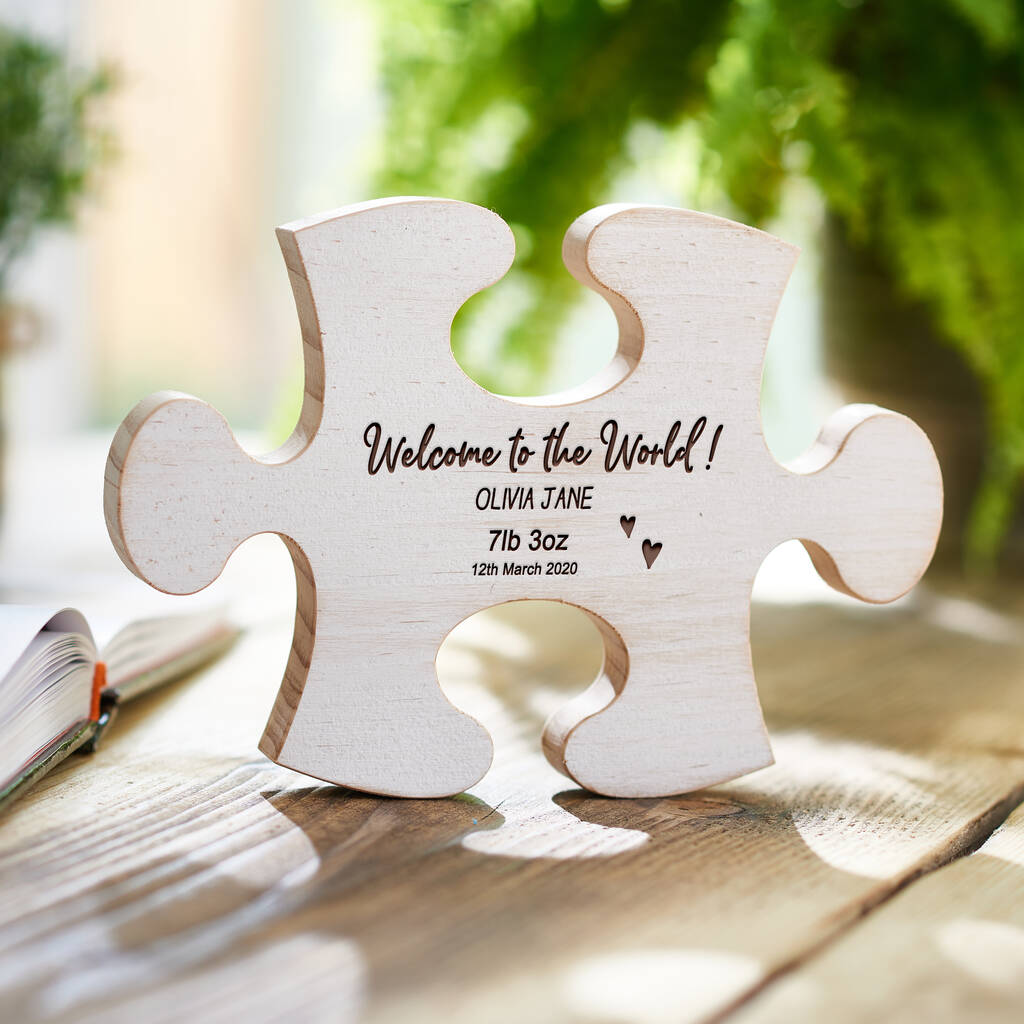 Image of Puzzle Piece Welcome To The World! New Baby Gift