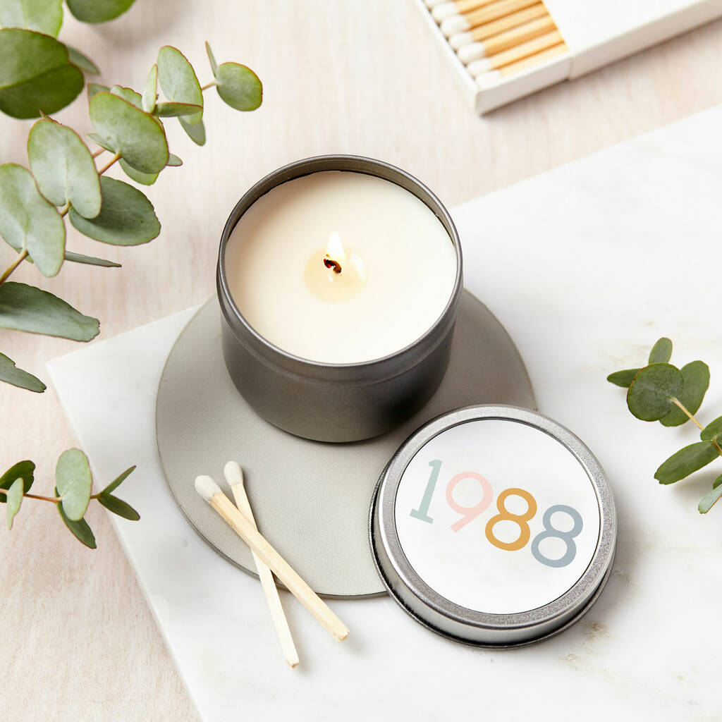 Personalised Birth Year Soy Candle By Tillie Mint Loves