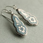 Silver Victorian Floral Turquoise Drop Earrings, thumbnail 1 of 8