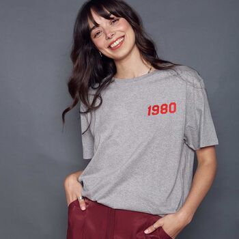 Unisex Personalised Year T Shirt Breast Pocket Design, 3 of 10