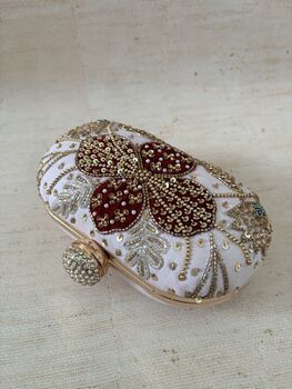 Light Pink Floral Oval Clutch, 2 of 11