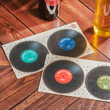 Personalised Vinyl Record Beer Mat Coasters, 5 of 7