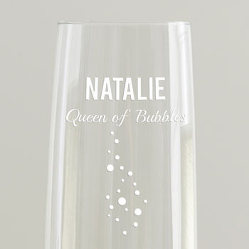 Personalised 'Queen Of Bubbles' Champagne Flute, 4 of 7