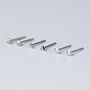 Sterling Silver Tiny Geometric Stud Earrings, thumbnail 3 of 5